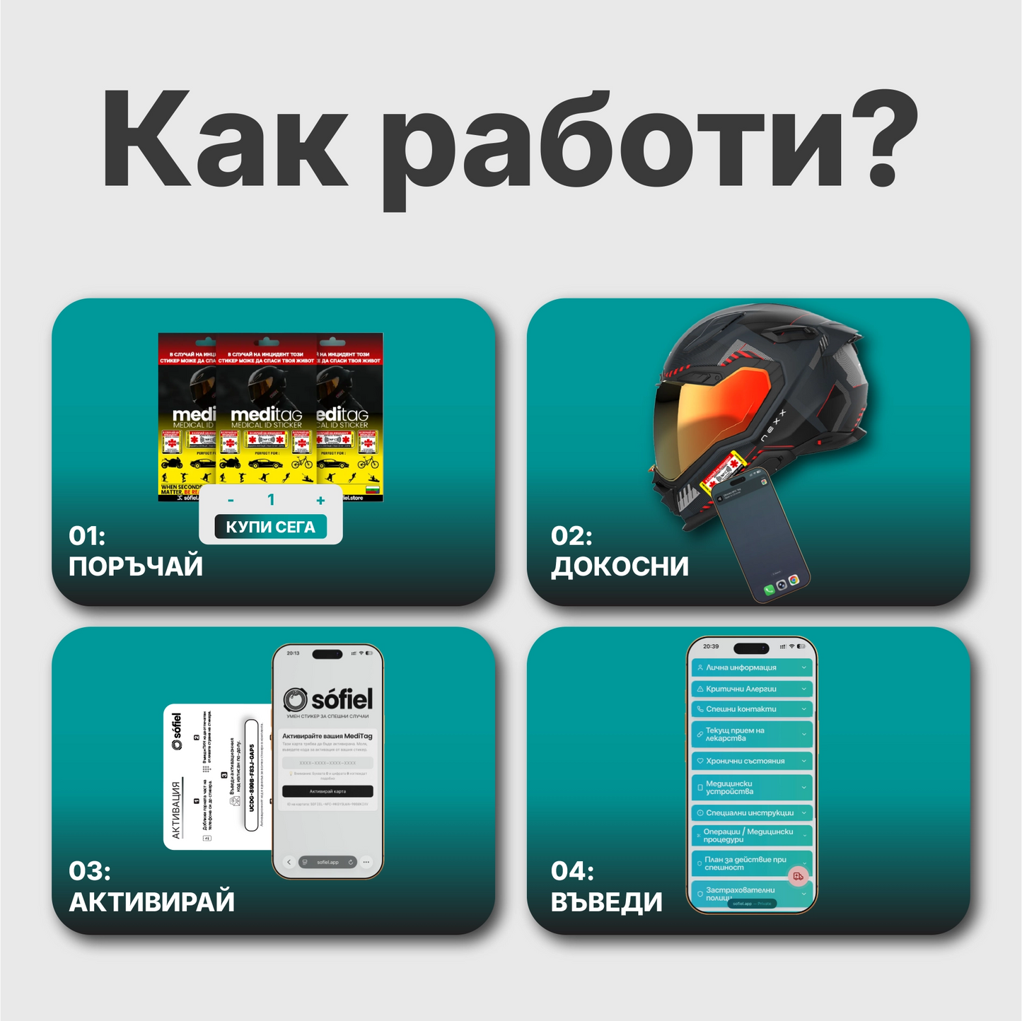 Sòfiel Meditag - Интелигентен NFC стикер